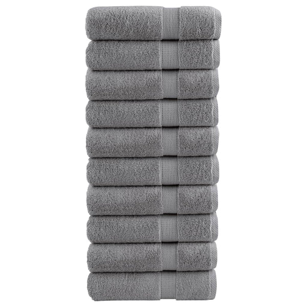 Premium Handtücher SOLUND 10 Stk. Grau 50x100 cm 600 g/m²