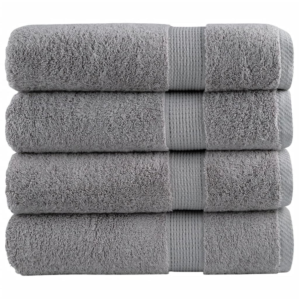Premium Duschtücher SOLUND 4 Stk. Grau 70x140 cm 600 g/m²