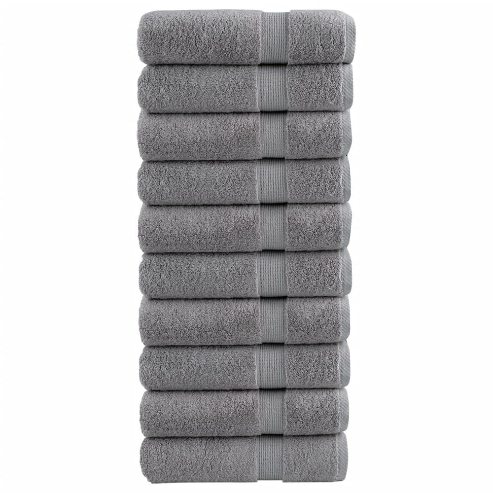 Premium Duschtücher SOLUND 10 Stk. Grau 70x140 cm 600 g/m²