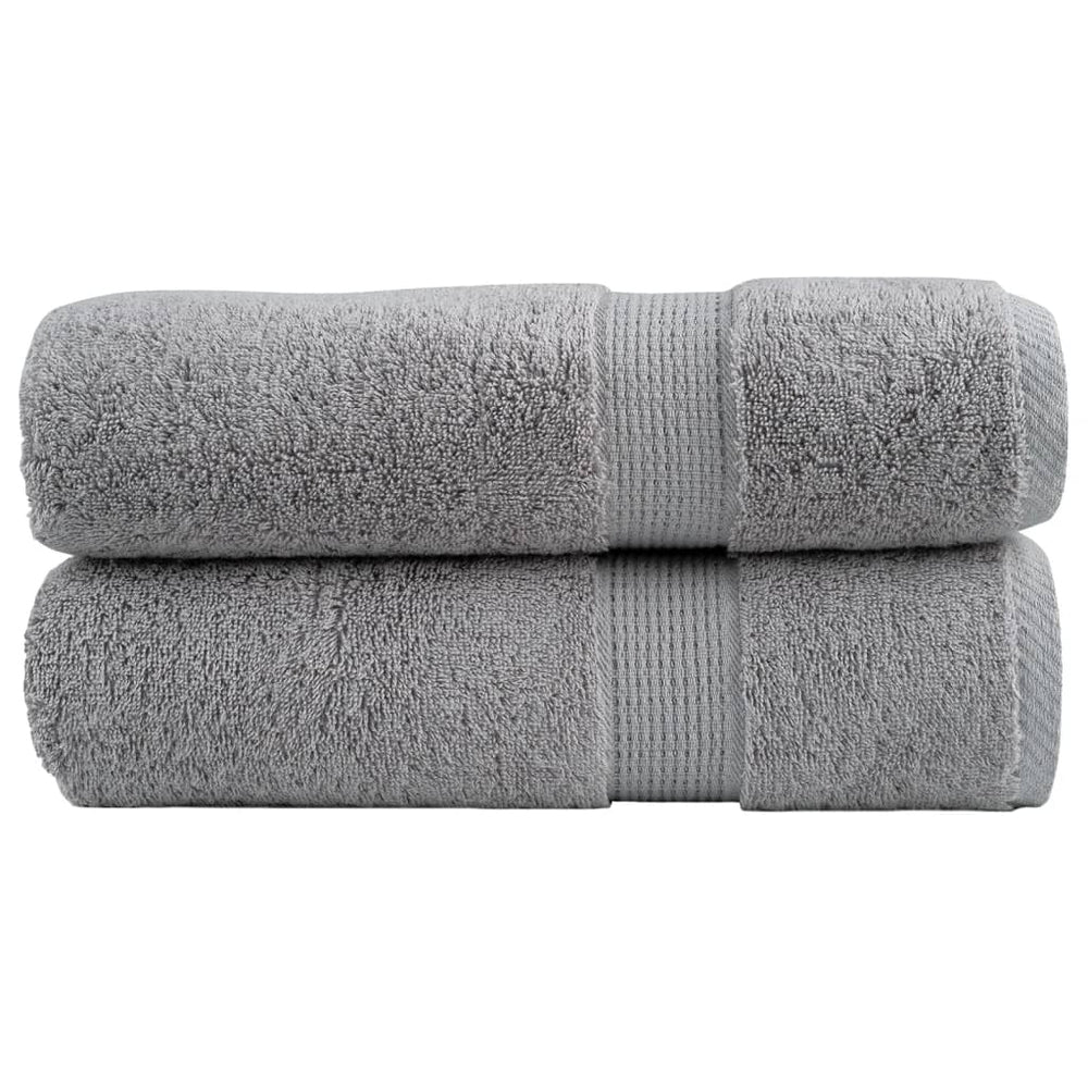Premium Badetücher SOLUND 2 Stk. Grau 100x150 cm 600 g/m²
