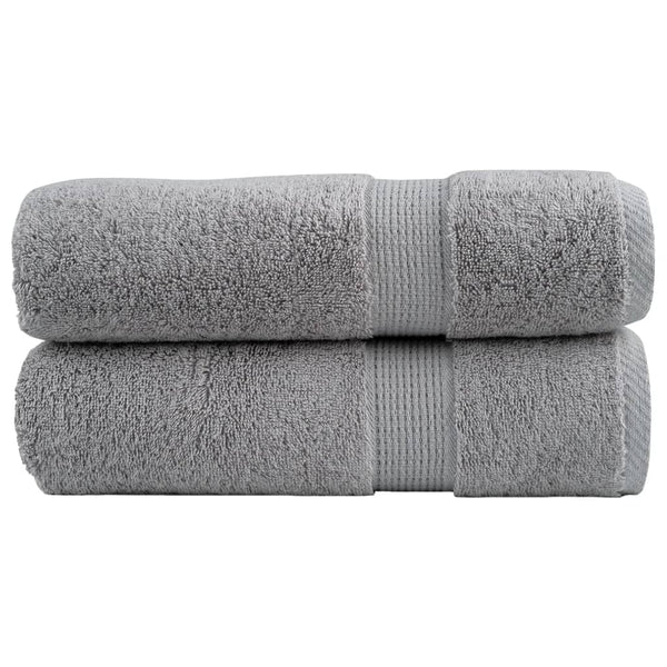 Premium Badetücher SOLUND 2 Stk. Grau 100x150 cm 600 g/m²