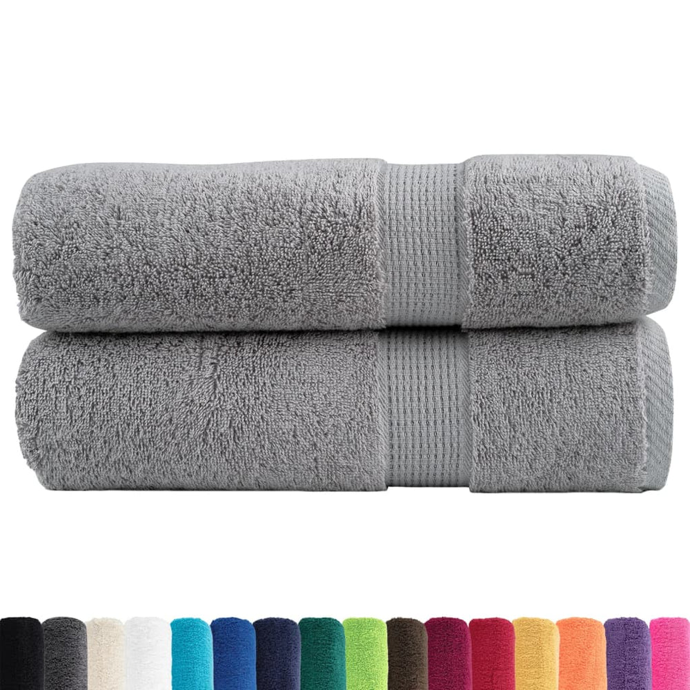 Premium Badetücher SOLUND 2 Stk. Grau 100x150 cm 600 g/m²