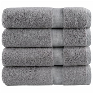 Premium Badetücher SOLUND 4 Stk. Grau 100x150 cm 600 g/m²