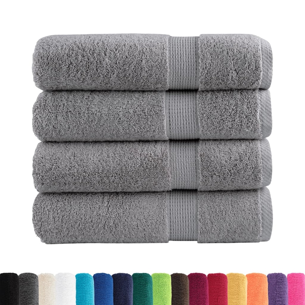 Premium Badetücher SOLUND 4 Stk. Grau 100x150 cm 600 g/m²