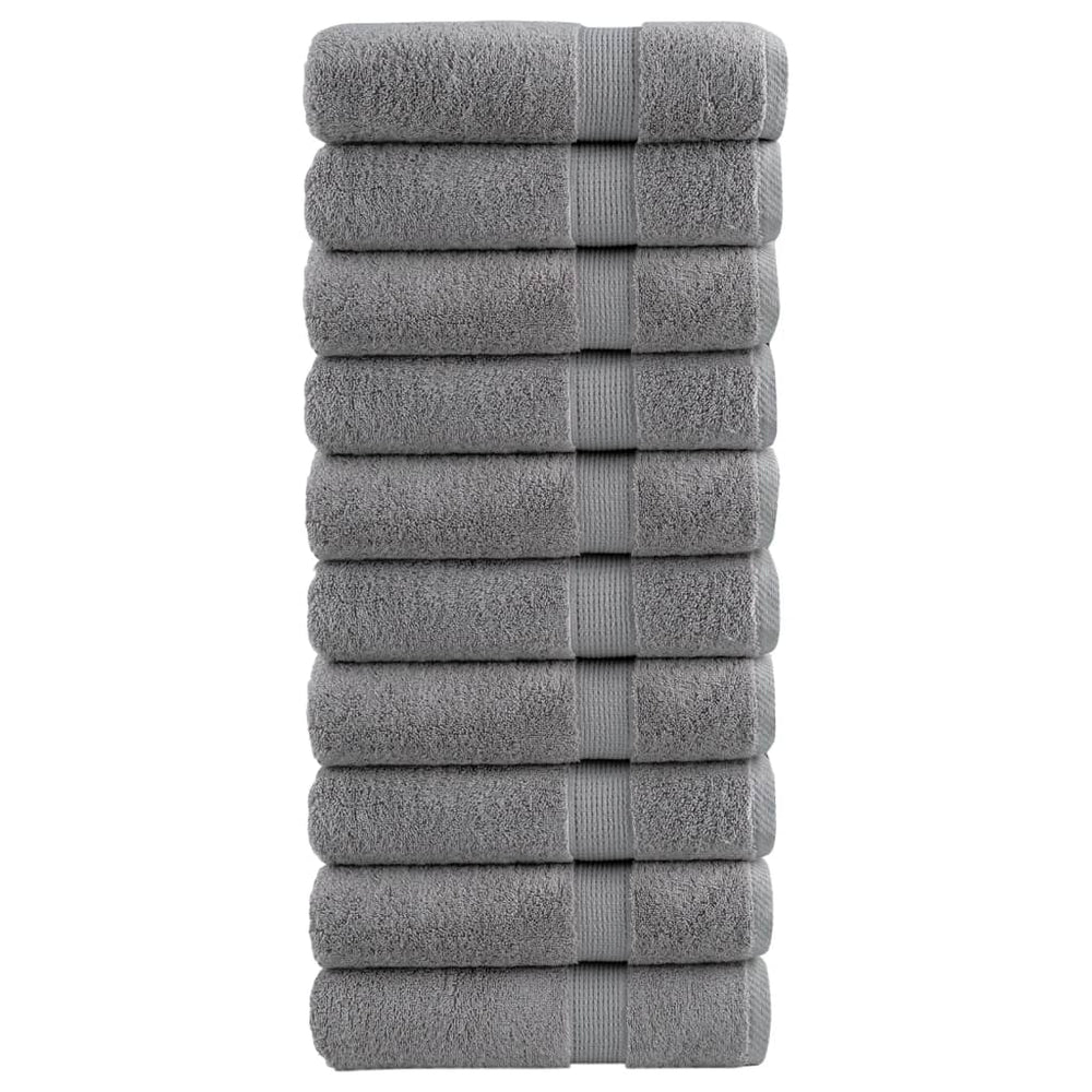 Premium Badetücher SOLUND 10 Stk. Grau 100x150 cm 600 g/m²