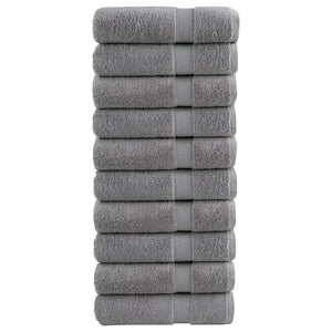 Premium Badetücher SOLUND 10 Stk. Grau 100x150 cm 600 g/m²