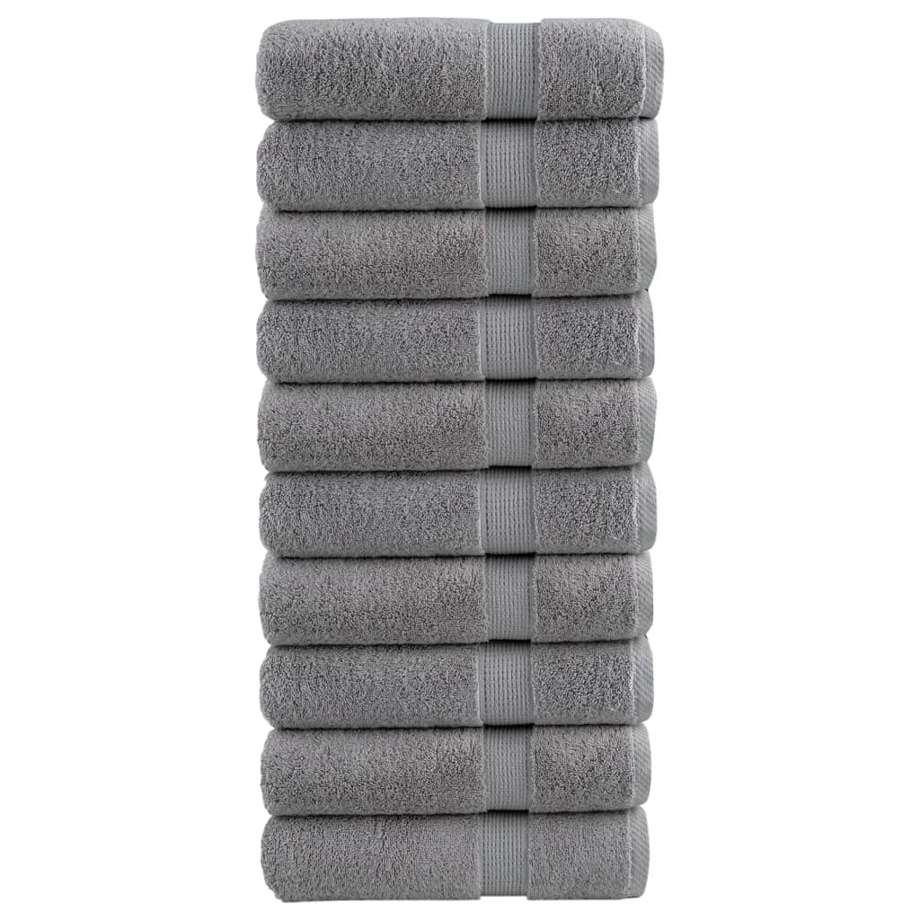 Premium Badetücher SOLUND 10 Stk. Grau 100x150 cm 600 g/m²