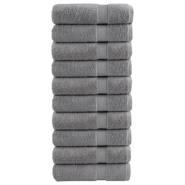 Premium Badetücher SOLUND 10 Stk. Grau 100x150 cm 600 g/m²