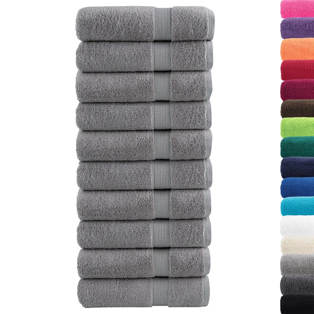 Premium Badetücher SOLUND 10 Stk. Grau 100x150 cm 600 g/m²