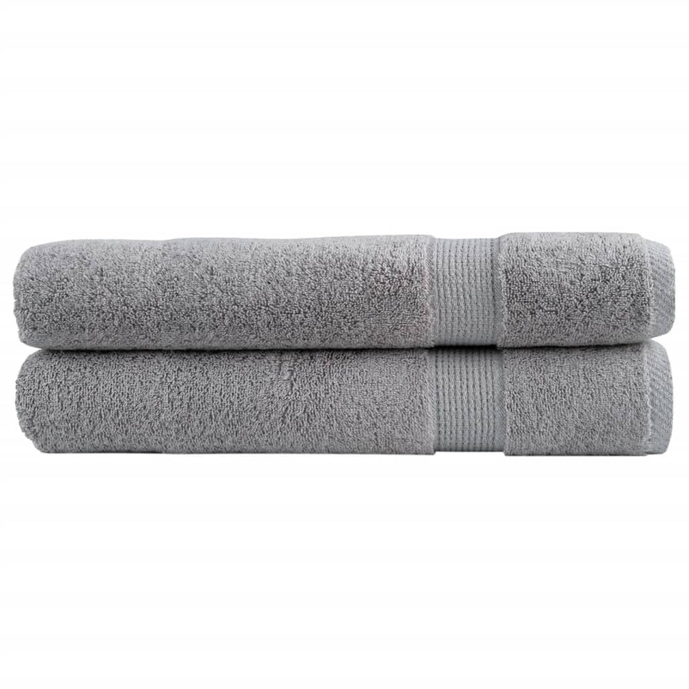Premium Handtücher SOLUND 2 Stk. Grau 100x200 cm 600 g/m²