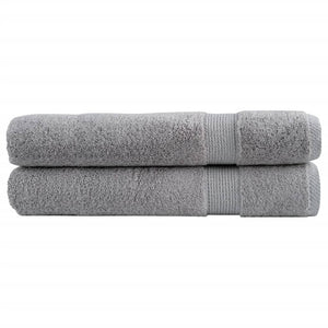 Premium Handtücher SOLUND 2 Stk. Grau 100x200 cm 600 g/m²