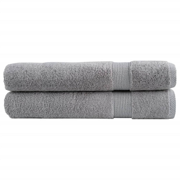 Premium Handtücher SOLUND 2 Stk. Grau 100x200 cm 600 g/m²
