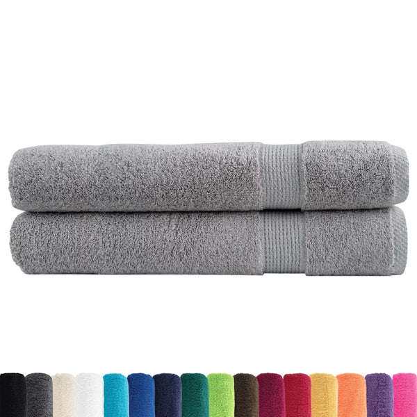 Premium Handtücher SOLUND 2 Stk. Grau 100x200 cm 600 g/m²