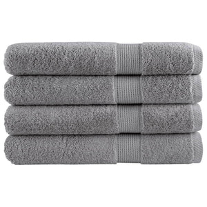 Premium Handtücher SOLUND 4 Stk. Grau 100x200 cm 600 g/m²