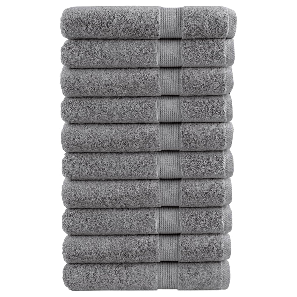 Premium Handtücher SOLUND 10 Stk. Grau 100x200 cm 600 g/m²