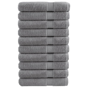 Premium Handtücher SOLUND 10 Stk. Grau 100x200 cm 600 g/m²