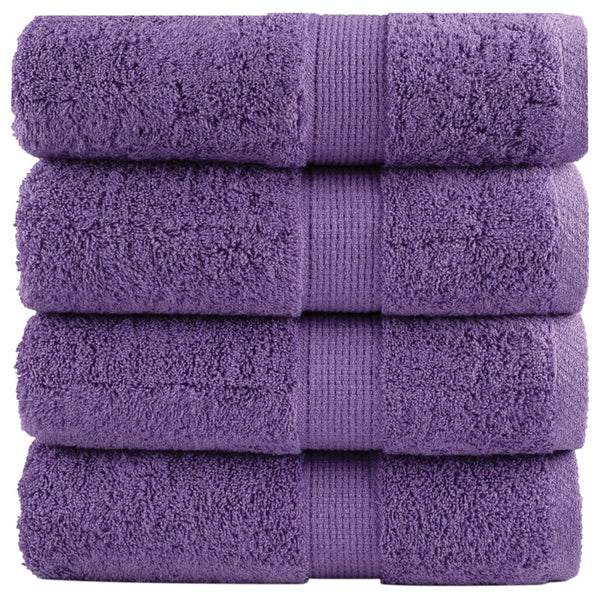 Premium Waschhandtücher SOLUND 4 Stück Lila 30x30 cm 600 g/m²