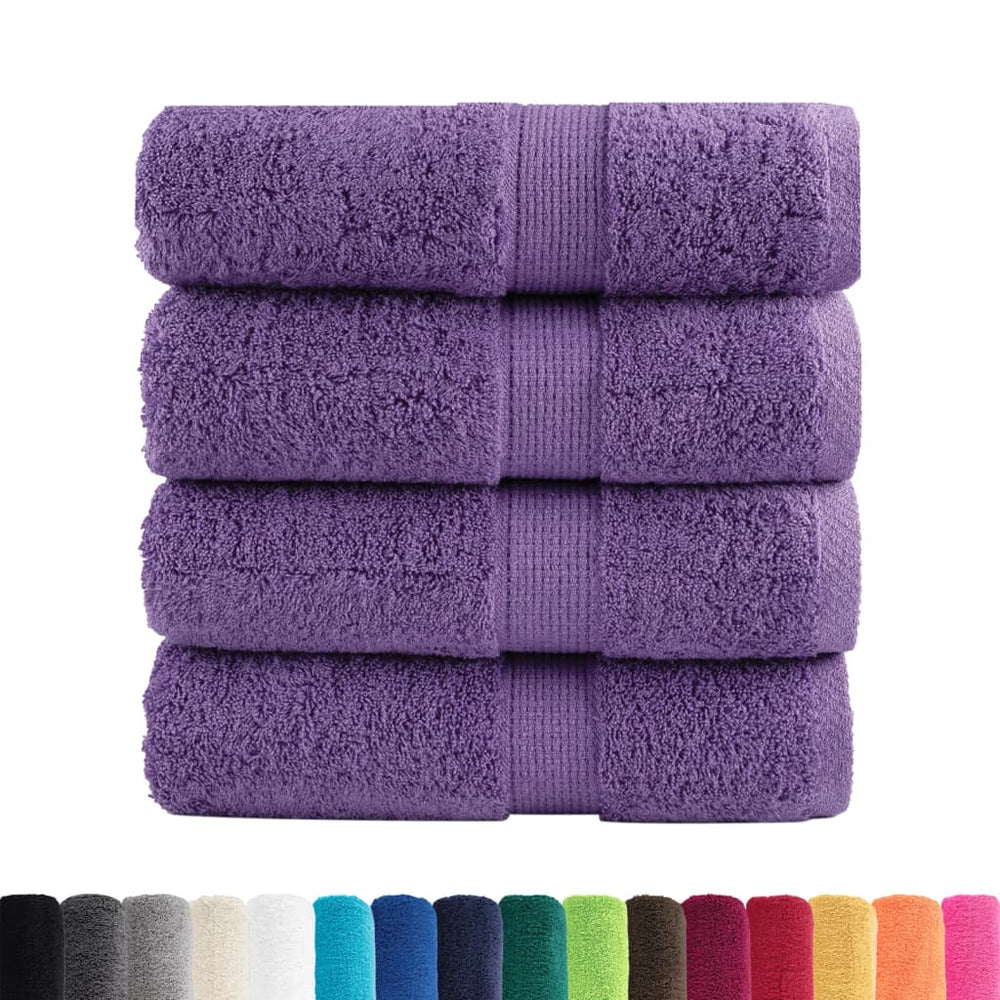 Premium Waschhandtücher SOLUND 4 Stück Lila 30x30 cm 600 g/m²