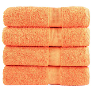 Premium Badetücher SOLUND 4 Stk. Orange 100x150 cm 600 g/m²