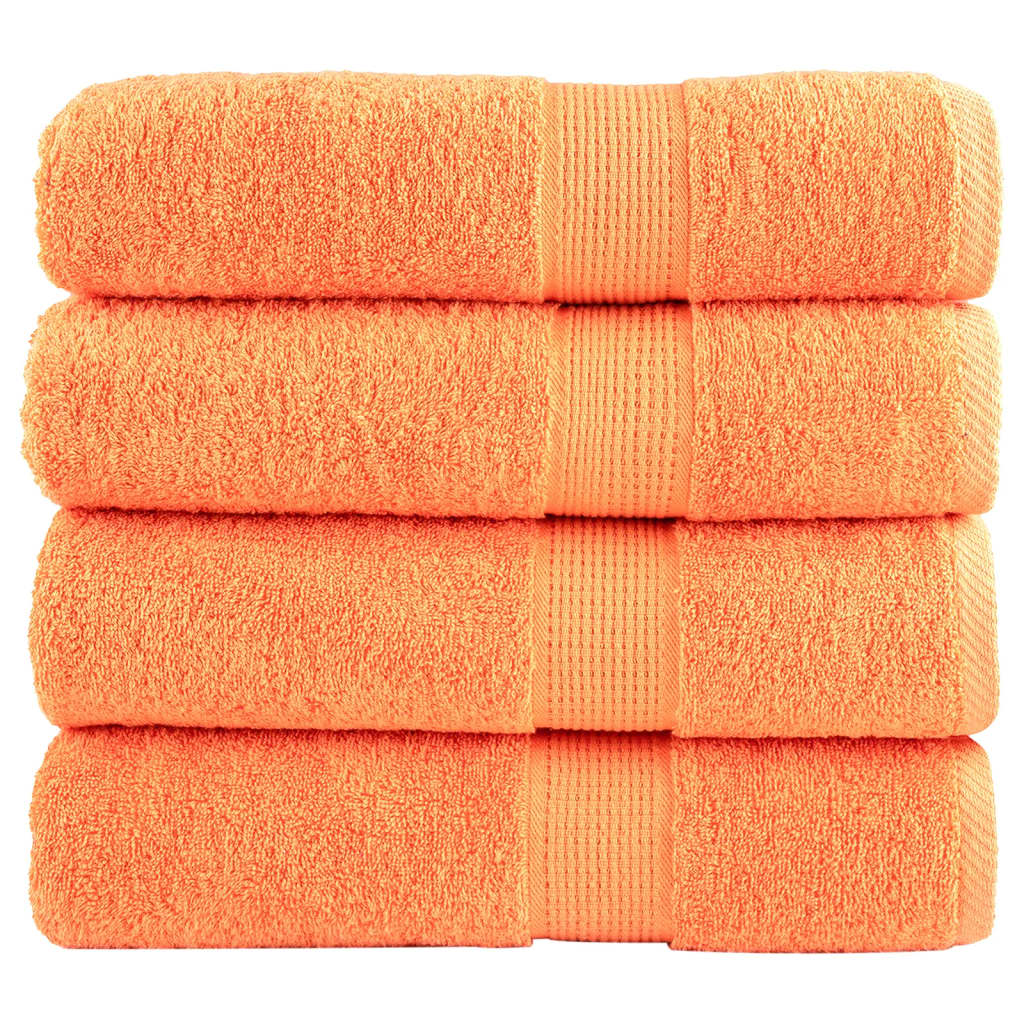 Premium Badetücher SOLUND 4 Stk. Orange 100x150 cm 600 g/m²