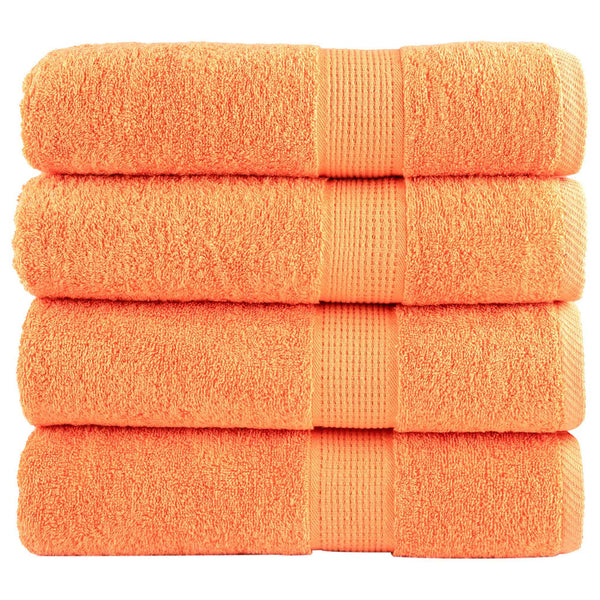 Premium Badetücher SOLUND 4 Stk. Orange 100x150 cm 600 g/m²