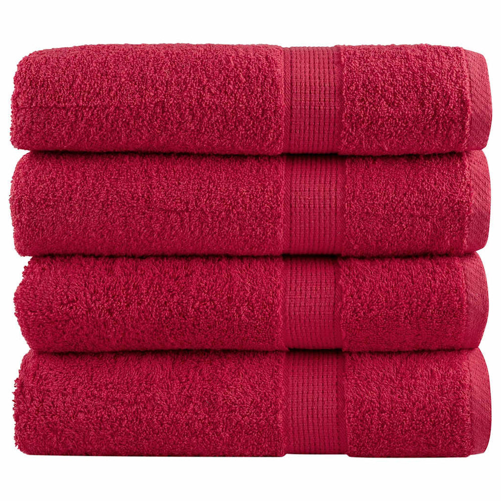 Premium Badetücher SOLUND 4 Stk. Rot 100x150 cm 600 g/m²