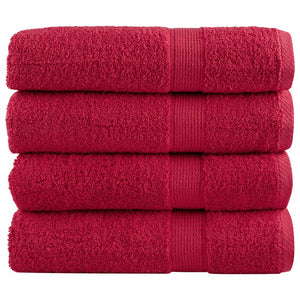 Premium Badetücher SOLUND 4 Stk. Rot 100x150 cm 600 g/m²