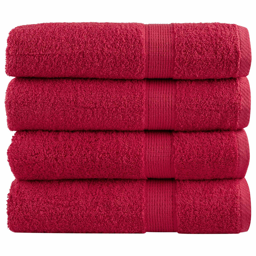 Premium Badetücher SOLUND 4 Stk. Rot 100x150 cm 600 g/m²