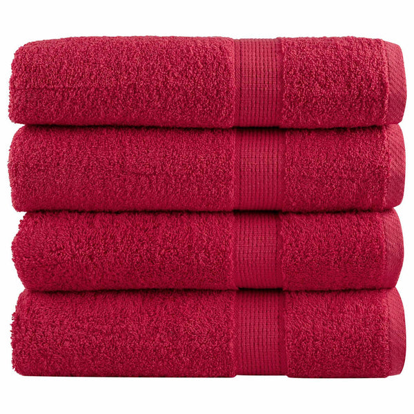 Premium Badetücher SOLUND 4 Stk. Rot 100x150 cm 600 g/m²
