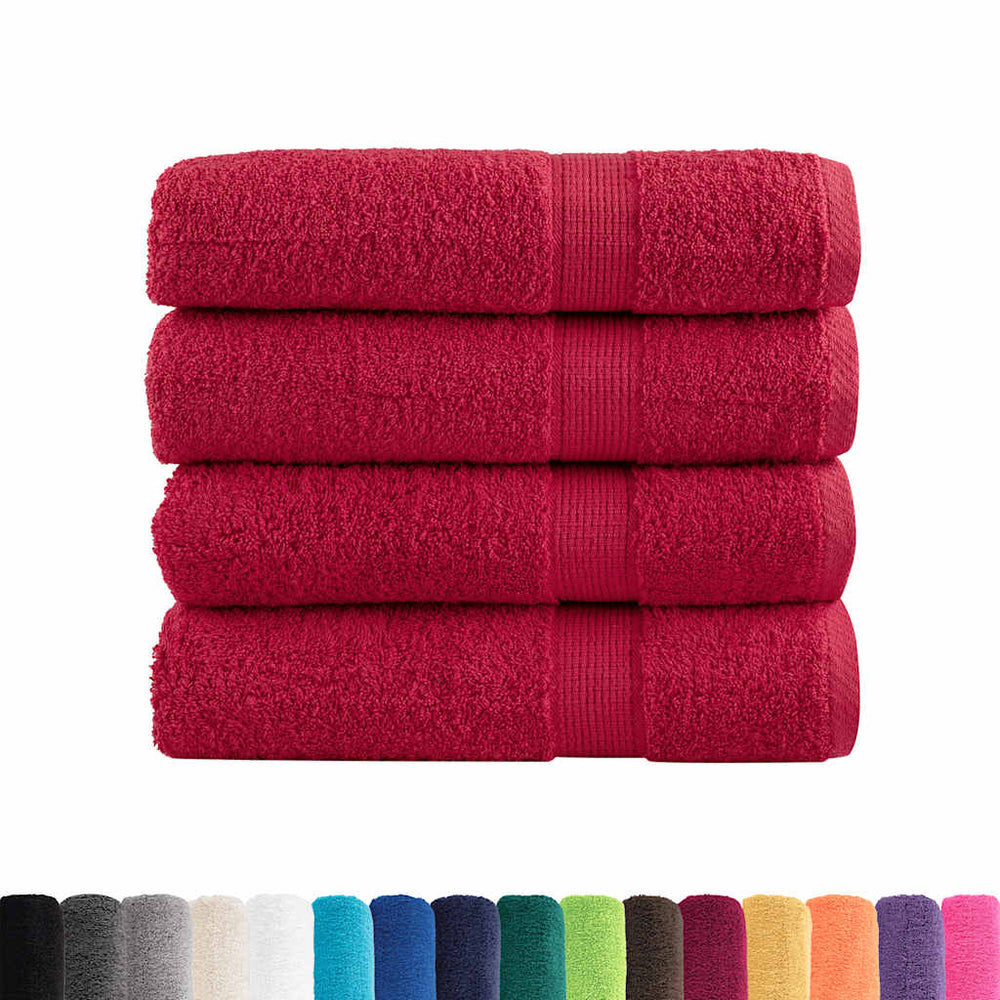 Premium Badetücher SOLUND 4 Stk. Rot 100x150 cm 600 g/m²