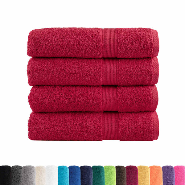 Premium Badetücher SOLUND 4 Stk. Rot 100x150 cm 600 g/m²
