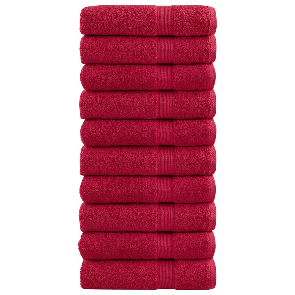 Premium Badetücher SOLUND 10 Stk. Rot 100x150 cm 600 g/m²