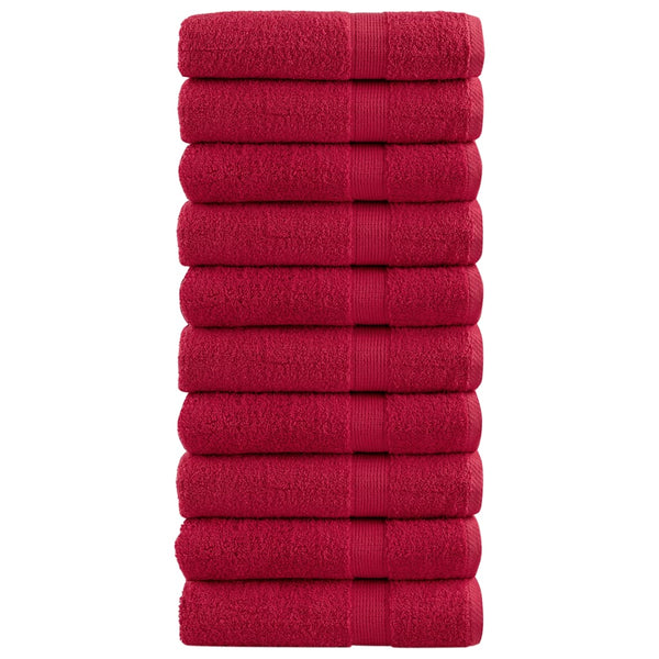 Premium Badetücher SOLUND 10 Stk. Rot 100x150 cm 600 g/m²
