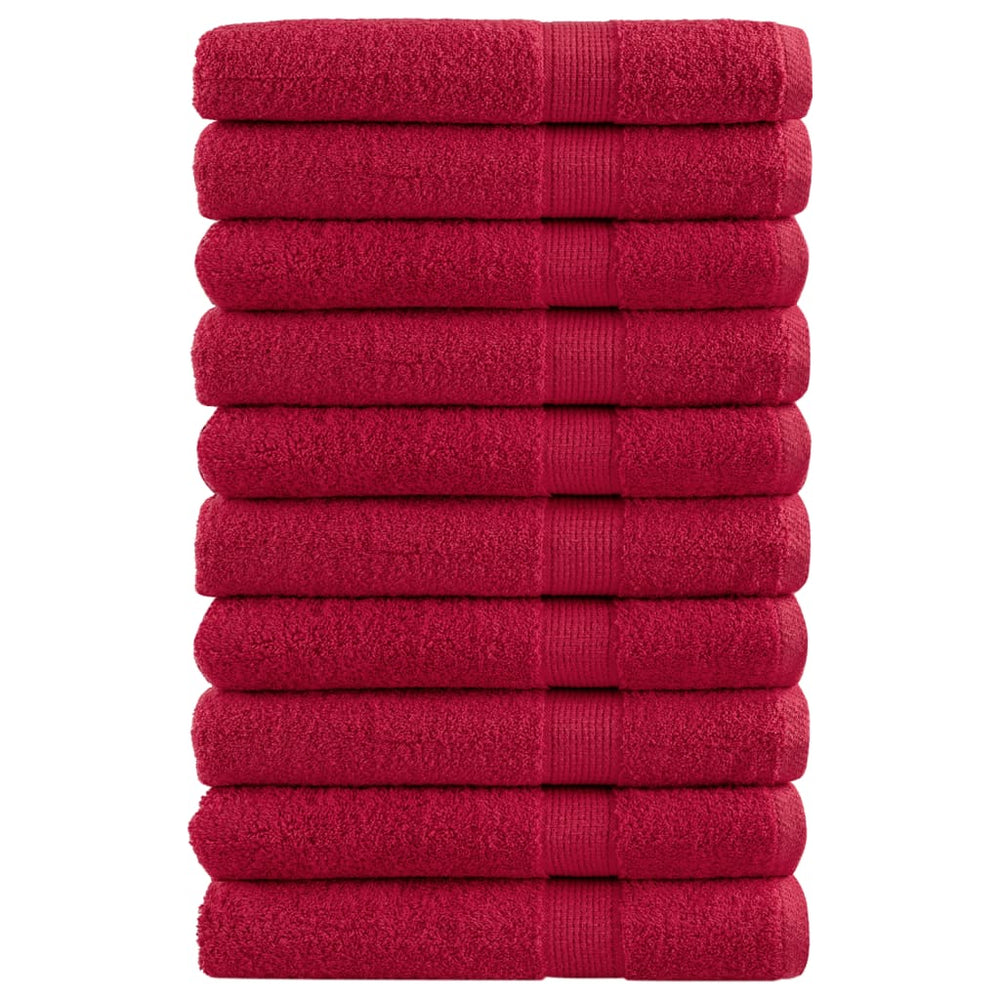 Premium-Handtücher SOLUND 10 Stk. Rot 100x200 cm 600 g/m²