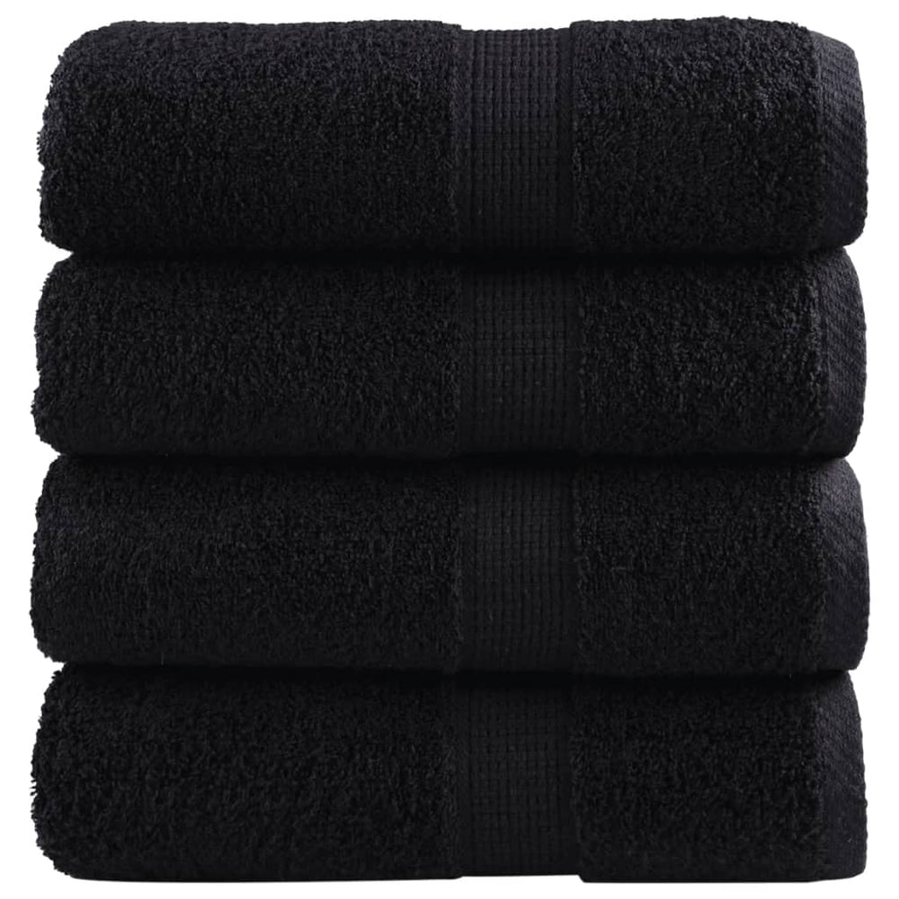 Premium Waschhandtücher SOLUND 4 Stück Schwarz 30x30 cm 600 g/m²