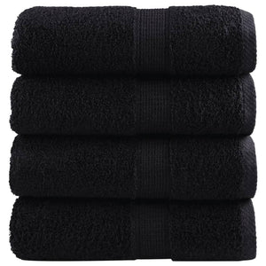 Premium Waschhandtücher SOLUND 4 Stück Schwarz 30x30 cm 600 g/m²