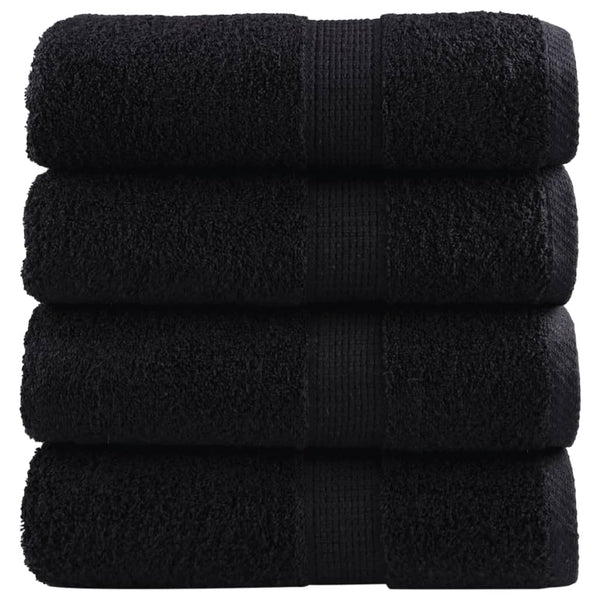 Premium Waschhandtücher SOLUND 4 Stück Schwarz 30x30 cm 600 g/m²