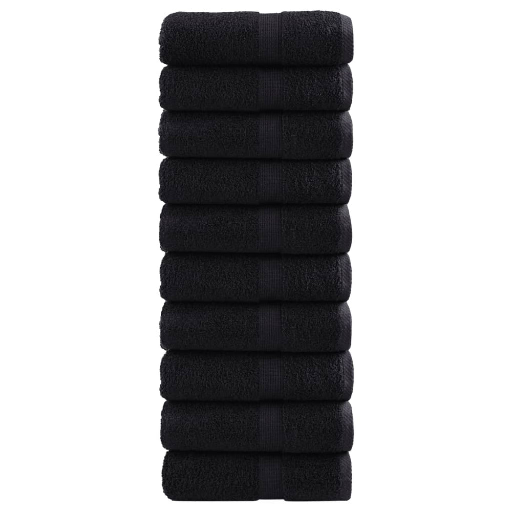 Premium Waschhandtücher SOLUND 10 Stück Schwarz 30x30 cm 600 g/m²