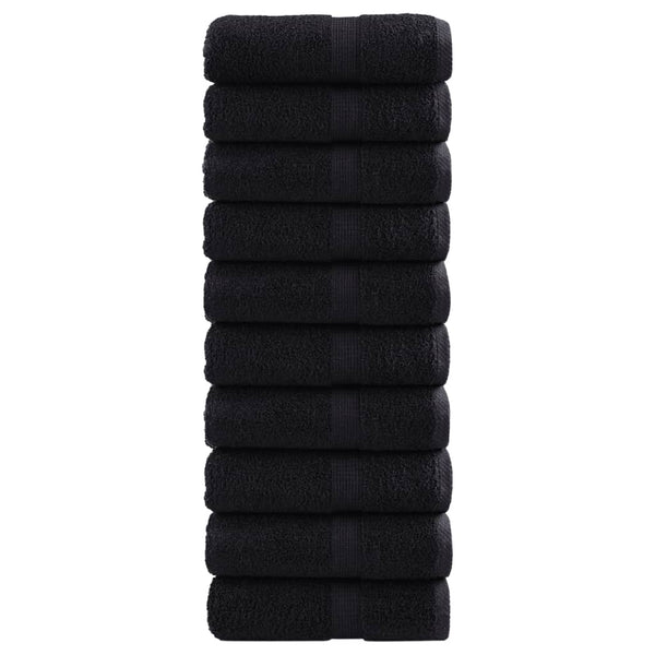 Premium Waschhandtücher SOLUND 10 Stück Schwarz 30x30 cm 600 g/m²