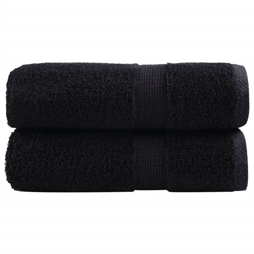 Premium-Gästetücher SOLUND 2 Stk. Schwarz 30x50 cm 600 g/m²