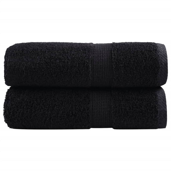 Premium-Gästetücher SOLUND 2 Stk. Schwarz 30x50 cm 600 g/m²
