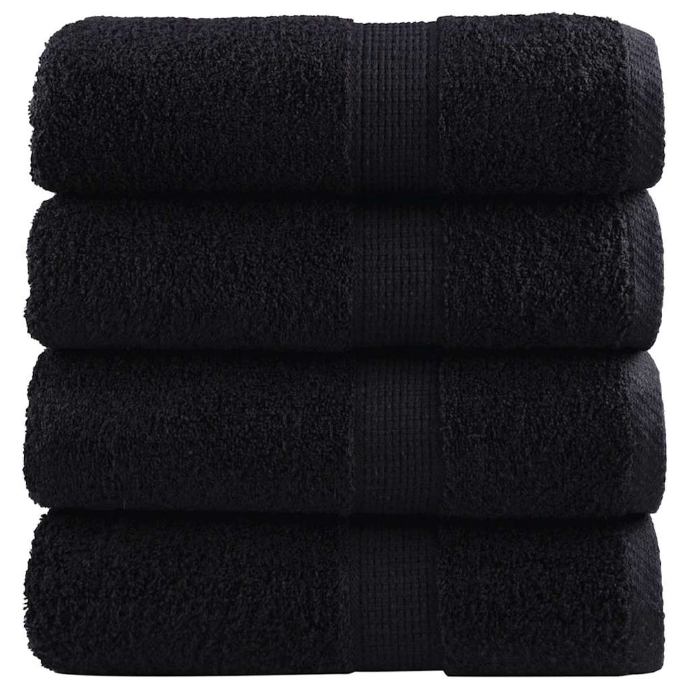 Premium-Gästetücher SOLUND 4 Stk. Schwarz 30x50 cm 600 g/m²