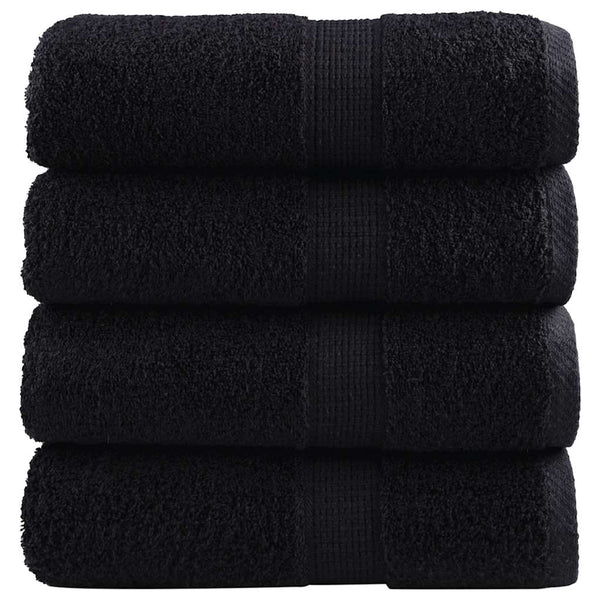 Premium-Gästetücher SOLUND 4 Stk. Schwarz 30x50 cm 600 g/m²