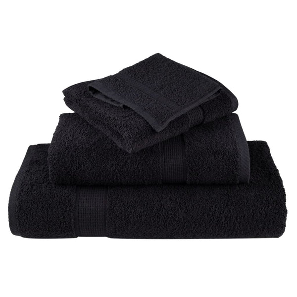 Premium-Gästetücher SOLUND 4 Stk. Schwarz 30x50 cm 600 g/m²