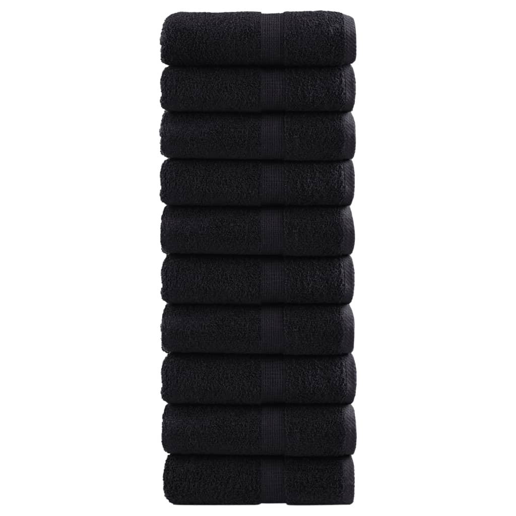 Premium-Gästetücher SOLUND 10 Stk. Schwarz 30x50 cm 600 g/m²