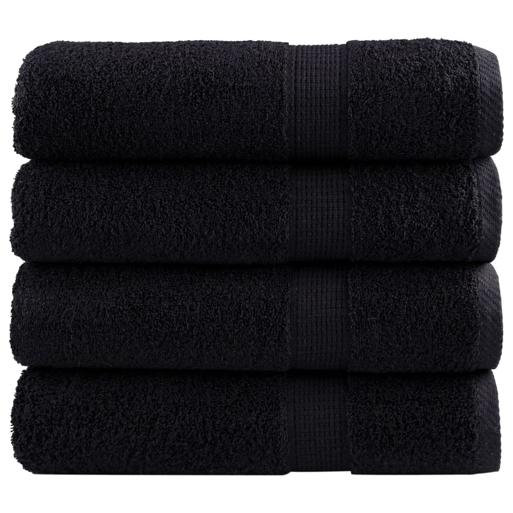 Premium-Handtücher SOLUND 4 Stk. Schwarz 50x100 cm 600 g/m²