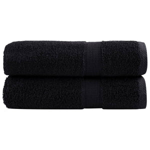 Premium Badetücher SOLUND 2 Stk. Schwarz 100x150 cm 600 g/m²