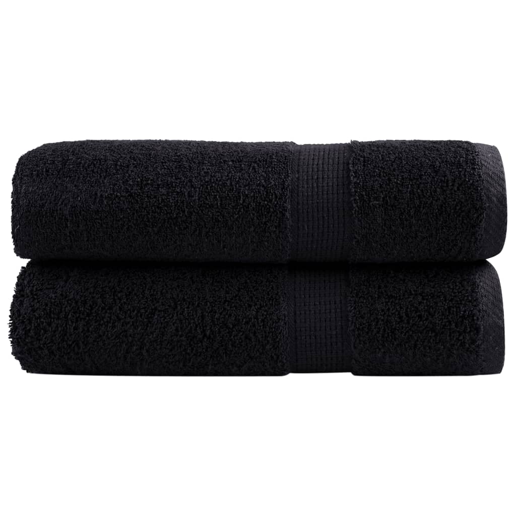 Premium Badetücher SOLUND 2 Stk. Schwarz 100x150 cm 600 g/m²