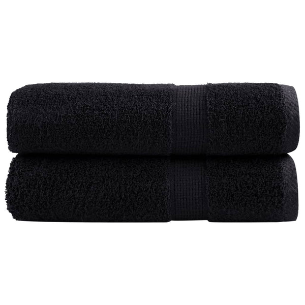 Premium Badetücher SOLUND 2 Stk. Schwarz 100x150 cm 600 g/m²