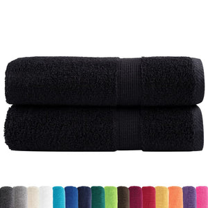 Premium Badetücher SOLUND 2 Stk. Schwarz 100x150 cm 600 g/m²
